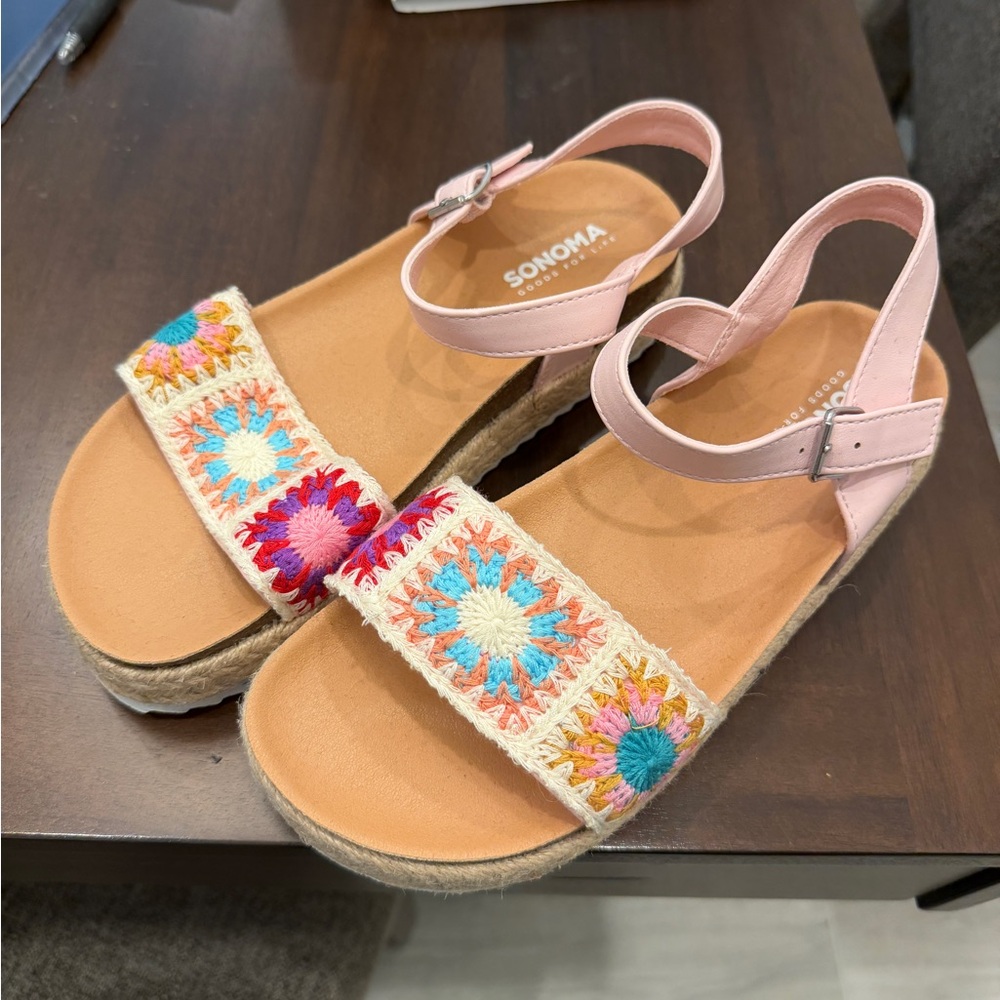 Sonoma Pink Crochet Sandals